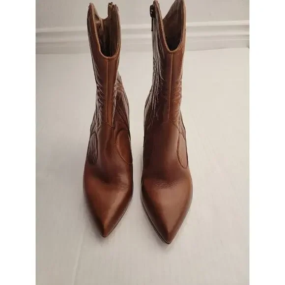 Anthropologie Jeffrey Campbell Midpark Western Boots Size 7 Brown